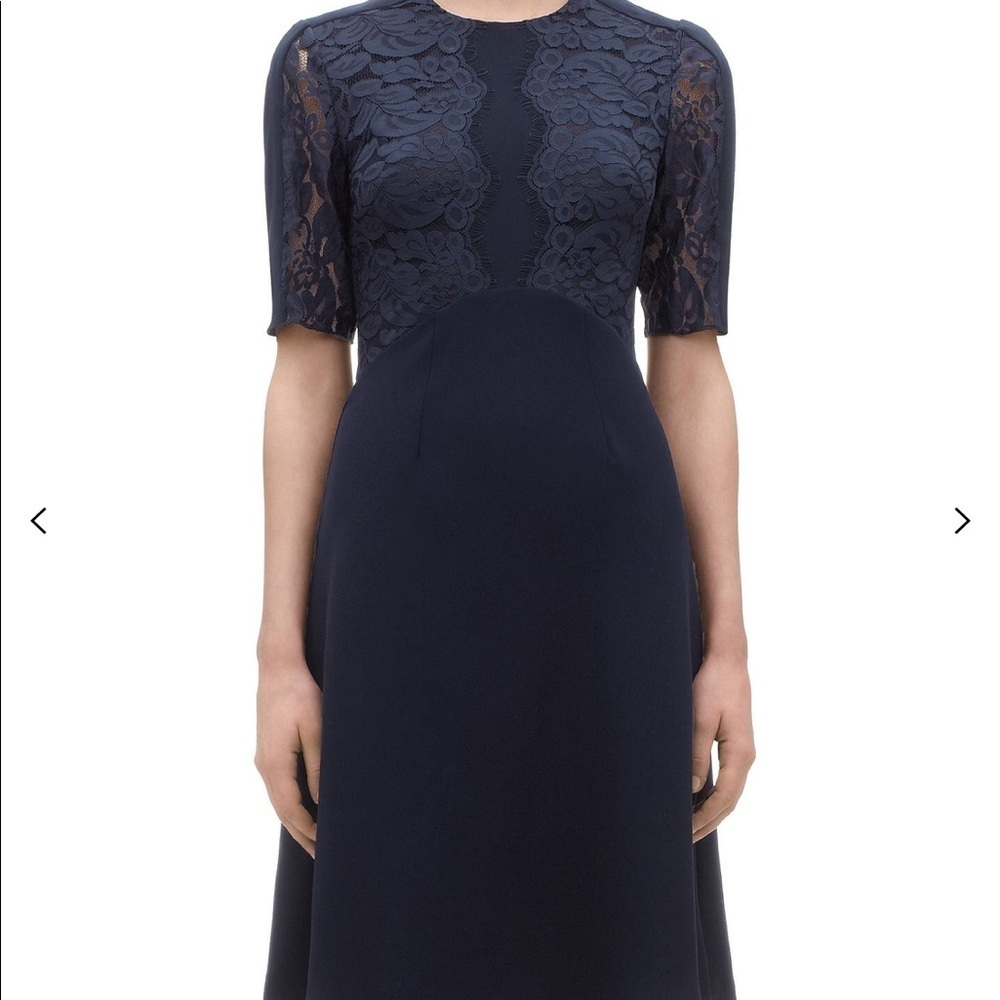 Whistles Tillie Navy lace insert dress sz.10